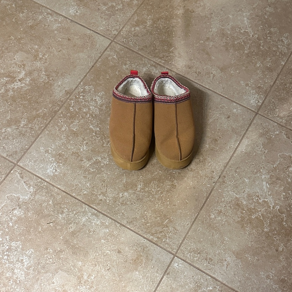 Cozy Tan Slip-On Slippers